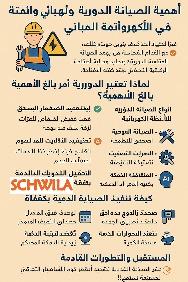 🛠 أهمية الصيانة الدورية في الأنظمة الكهربائية وأتمتة المباني ⚡🏡