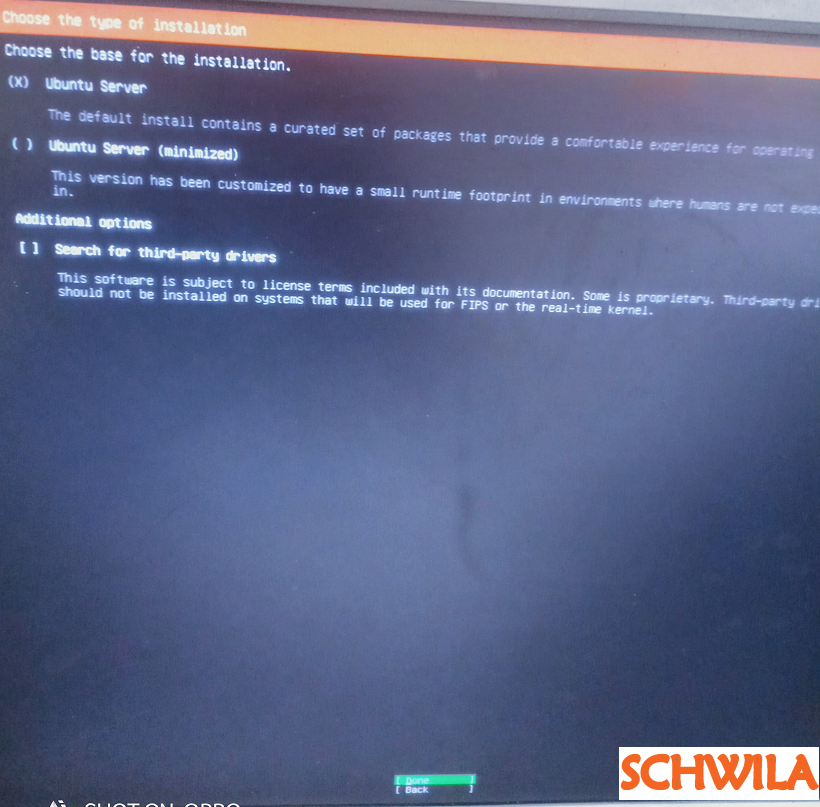 كيفيت اختيار نوع التثبيت في Ubuntu Server