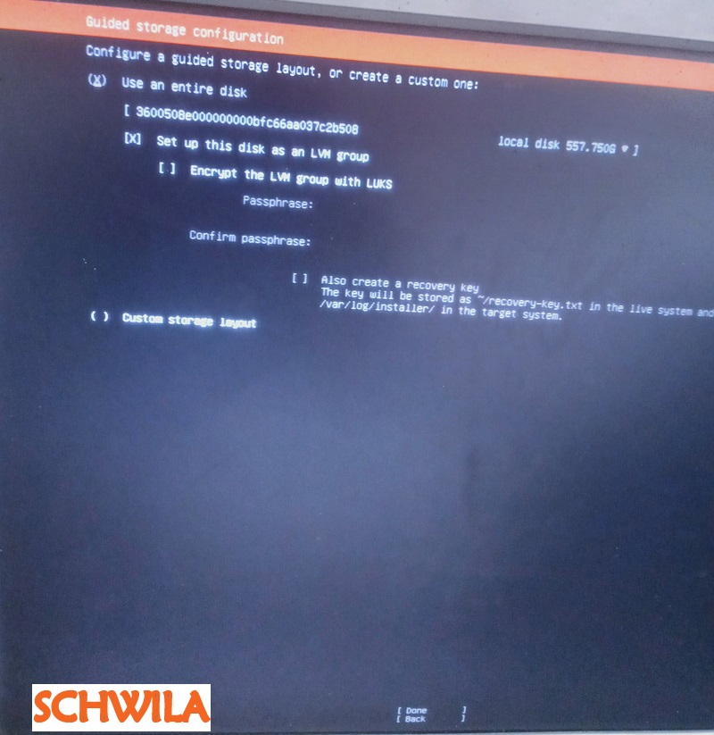 كيفيت إعداد التخزين أثناء تثبيت Ubuntu Server