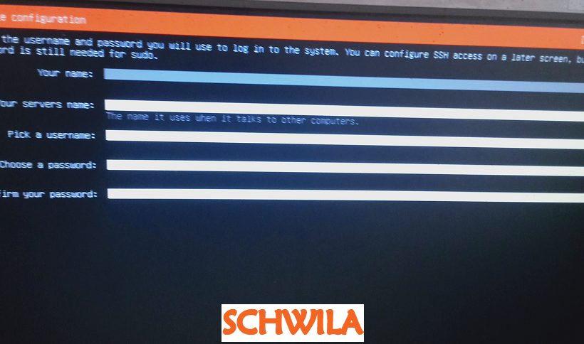 كيفيت إعداد حساب المستخدم أثناء تثبيت Ubuntu Server